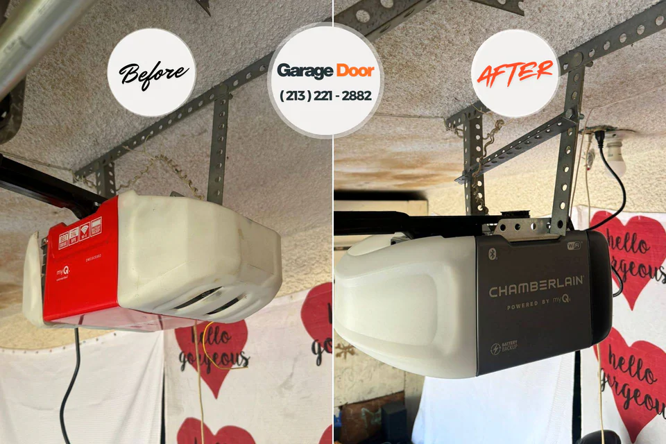 Before and after: garage door repair Ida, MI
